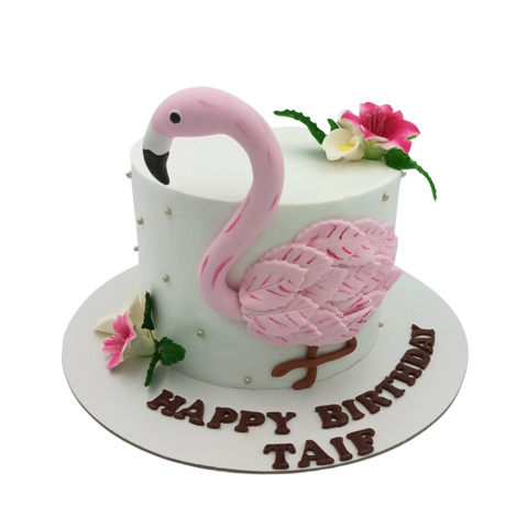 Flamingo and Pearls cake