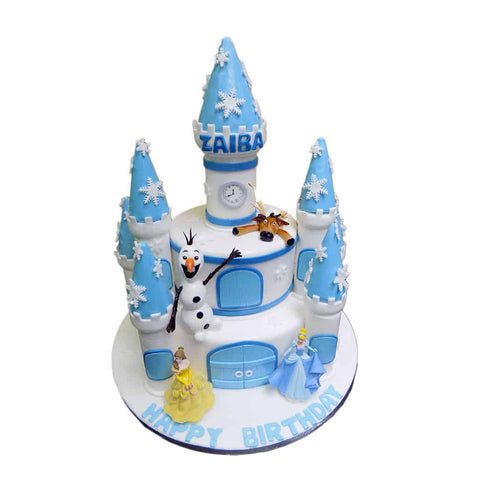 Olaf And Princesses Cake