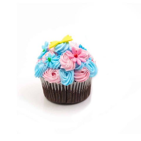 Pink And Blue Decorated Cupcakes
