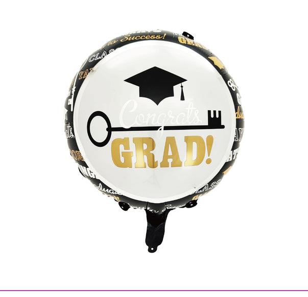 FOIL BALLOON ROUND  CONGRATS GRAD