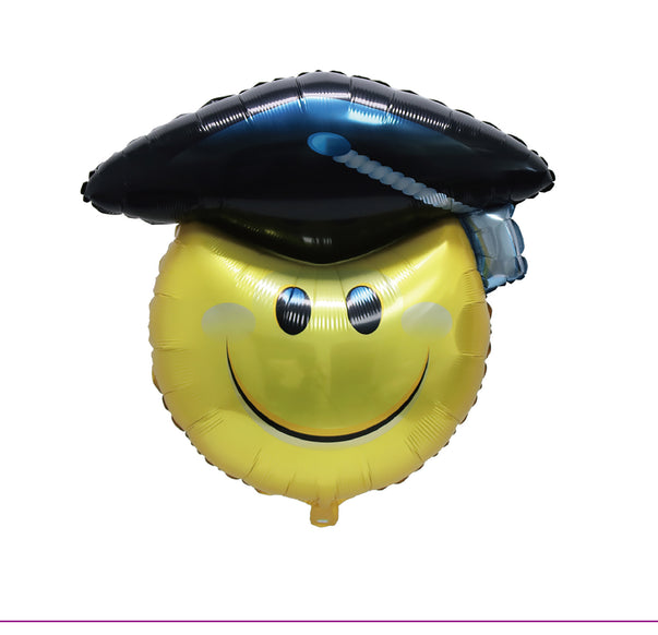 FOIL BALLOON YELLOW EMOJI CONGRATS GRAD