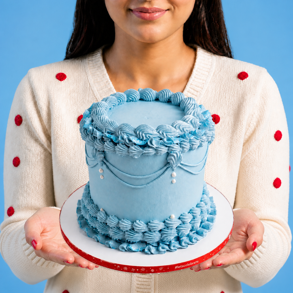 Blue Elegant Vintage Cake
