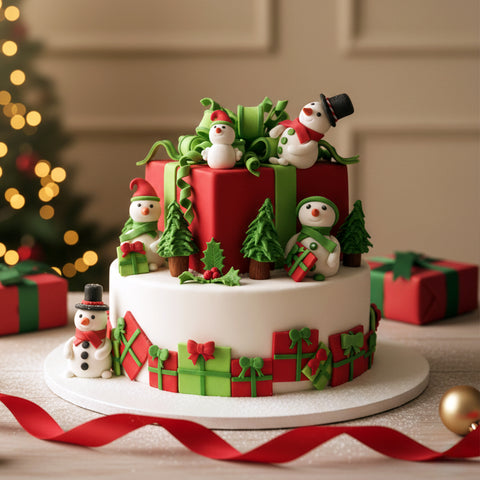 Snowman Family Cake | Christmas Cakes