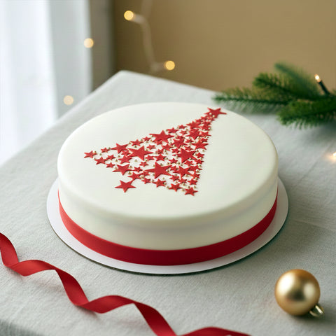 Star Tree Cake-Red | Christmas Cake