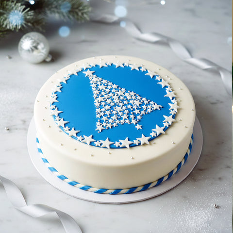 Star Tree Cake - Blue | Christmas Cakes