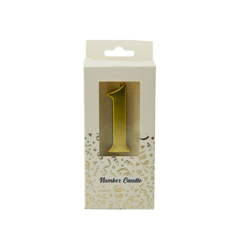 PRODEKOR  DIGIT CANDLE GOLD  0-9 Small