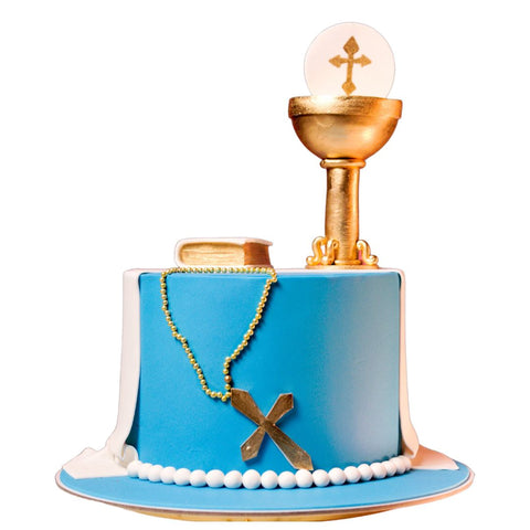 Blue Communion Cake