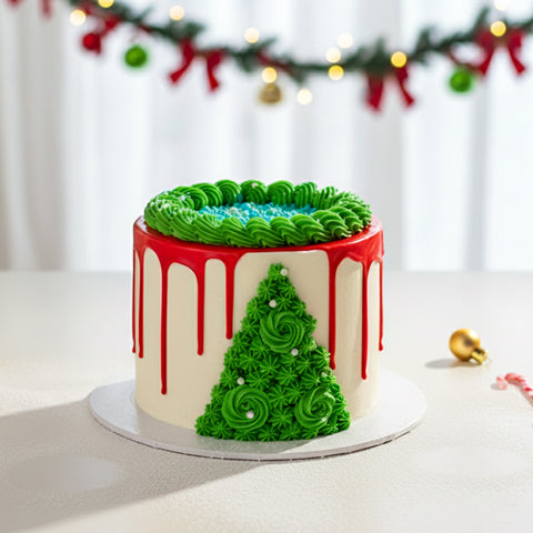Christmas Tree Drip Cake | Christmas Cakes