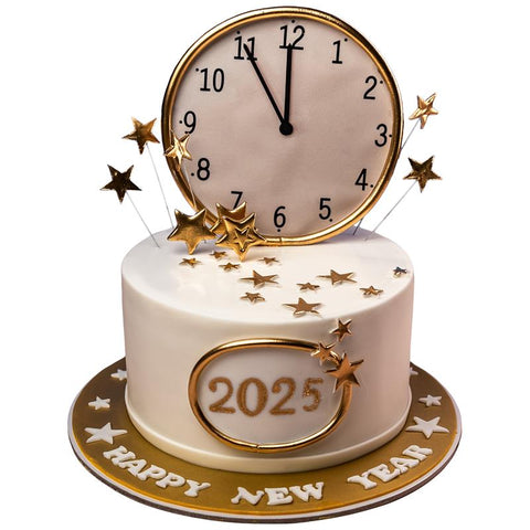 NEW YEAR CLOCK THEMED CAKE