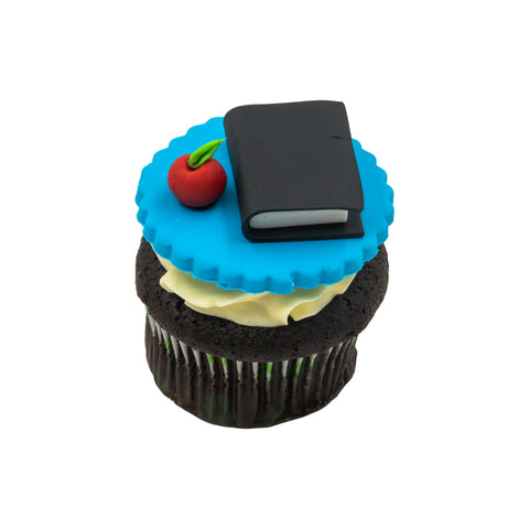 Apple & Book Cupcake