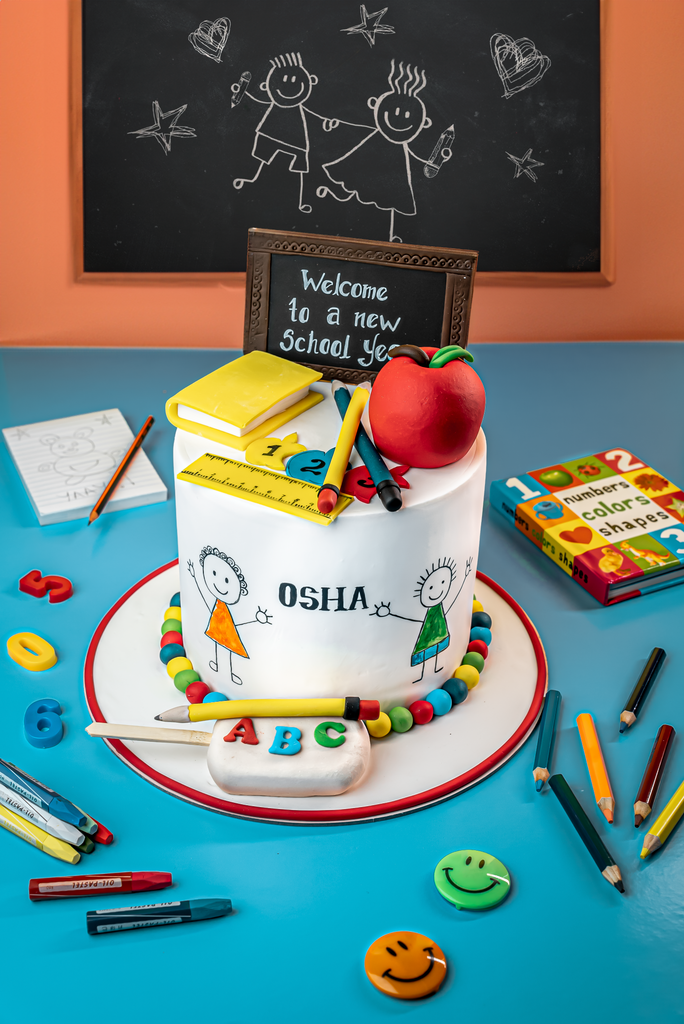 School theme cake /cake for new students | Teacher birthday cake, School  cake, Teachers day cake