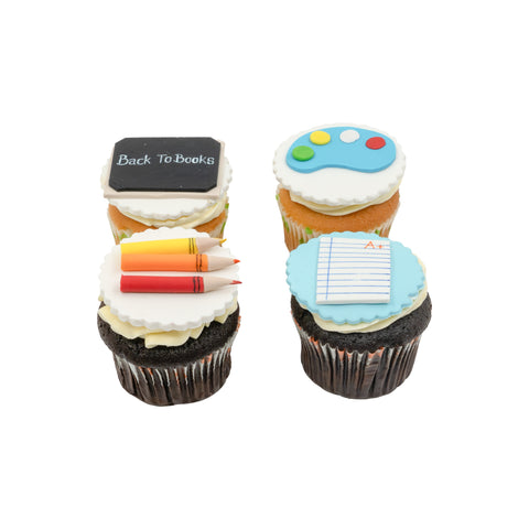 Back to School Pack of 4 Cupcakes