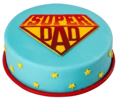 Blue Super Dad Cake