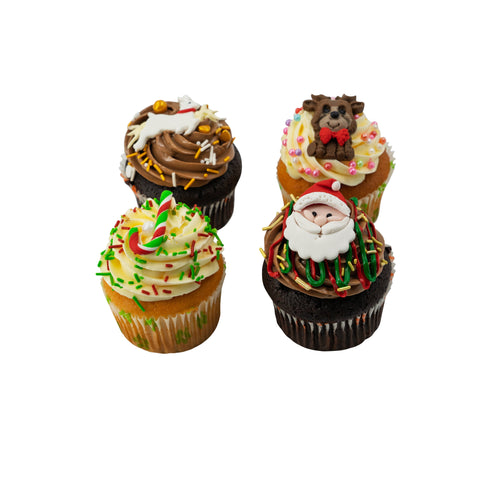 Christmas Pack of 4 Cupcakes
