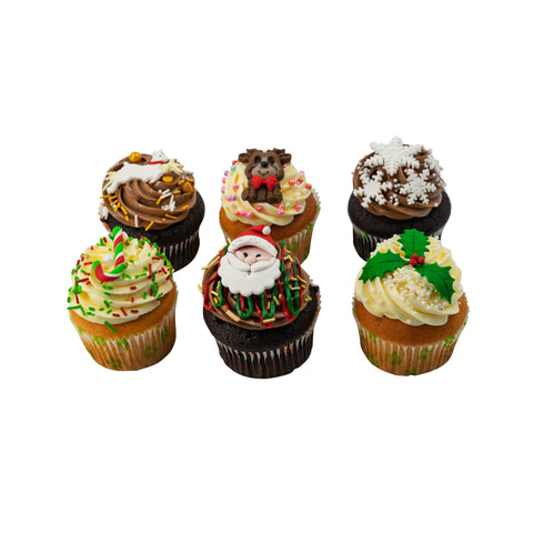 Christmas Pack of 6 Cupcakes