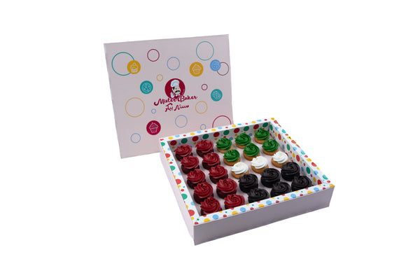 National Colours Mini Cupcakes Box - 25pcs