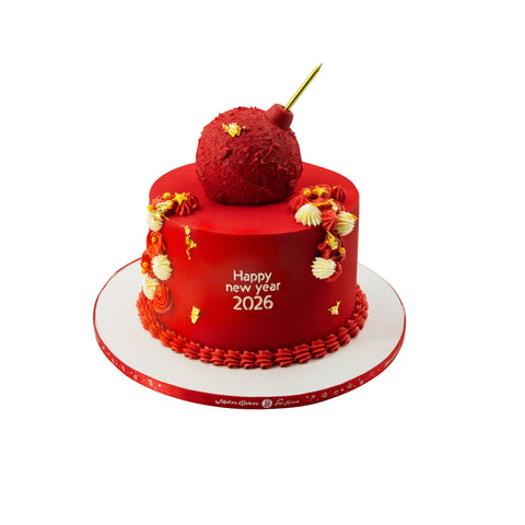 New Years Red Cracker Cake