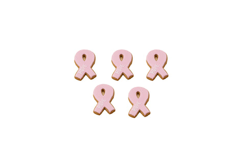Pink October Ribbon Cookies - Pack of 5