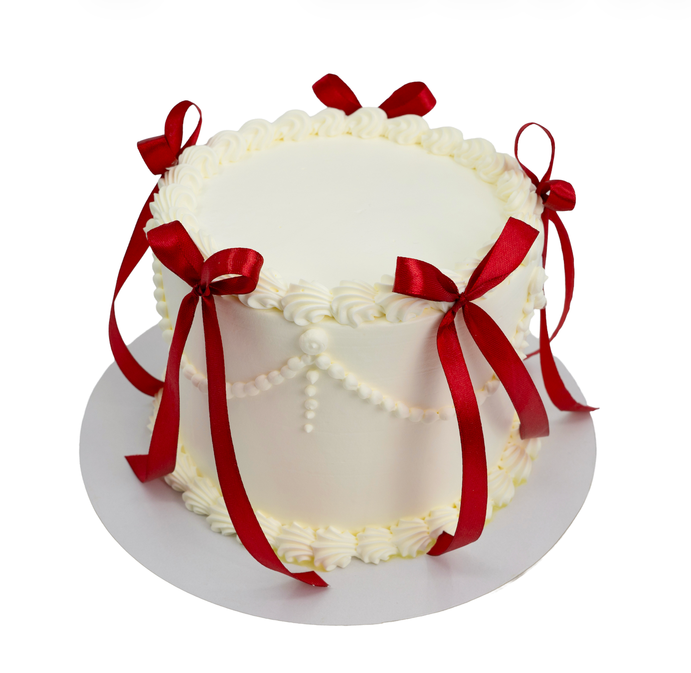 Vintage Red Ribbon Cake
