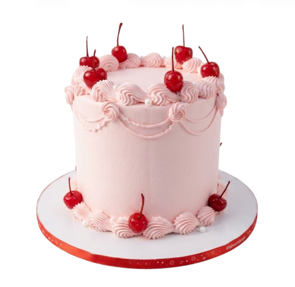 Pink Cherry Vintage Cake