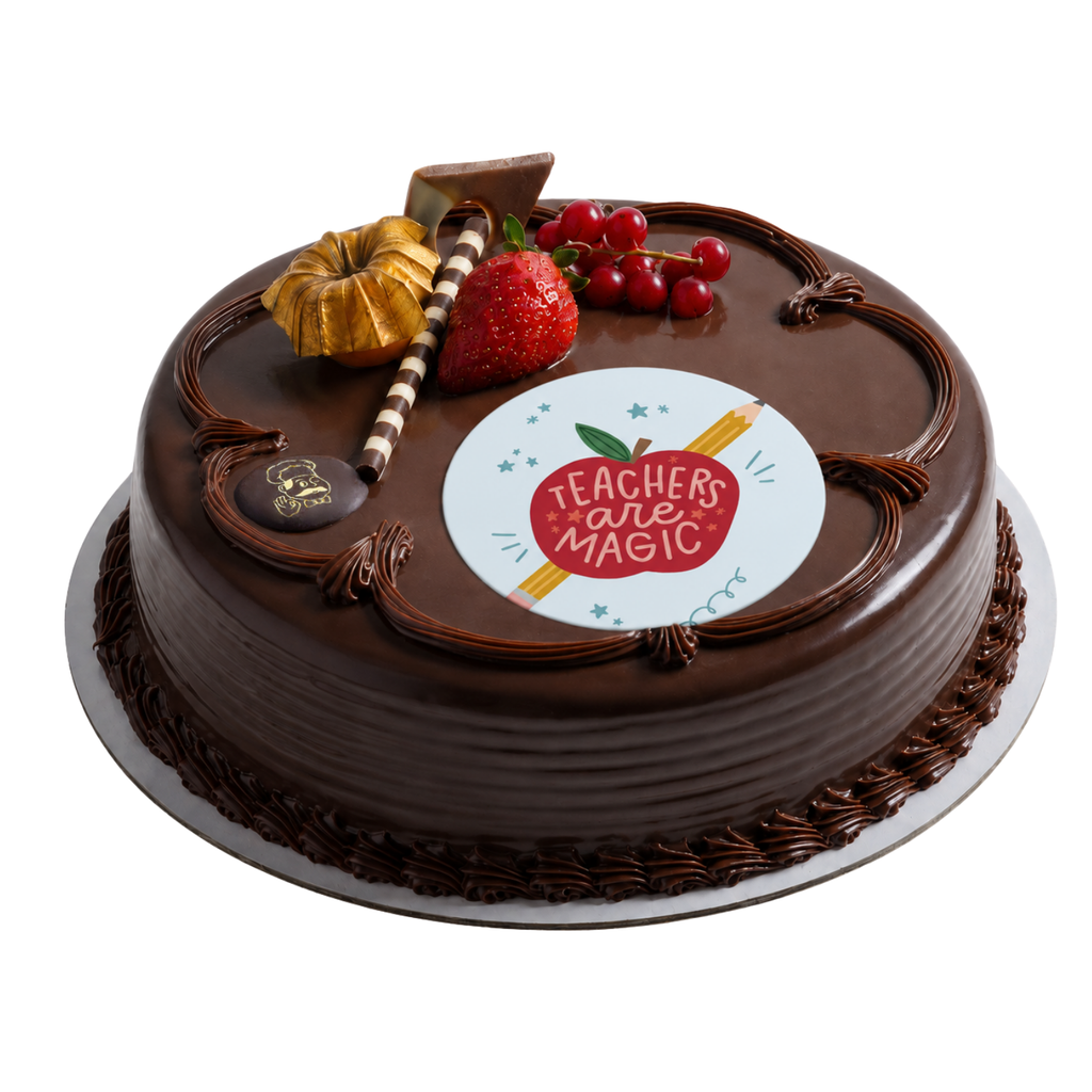 Teacher's Day Chocolate Truffle Photo Cake - 1 KG