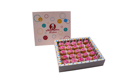 Pink October Mini Cupcakes Box - 25pcs