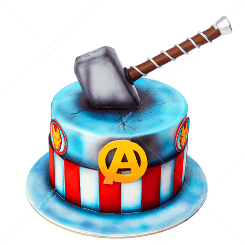 Superhero Cake | Superhero cake, Thor cake, Avengers superhero cake