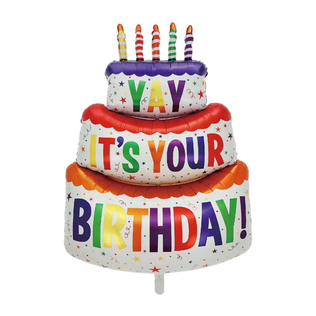 Rainbow Cake Balloon | Fun Shaped Balloons | Helium Balloons Online –  Pretty Little Party Shop