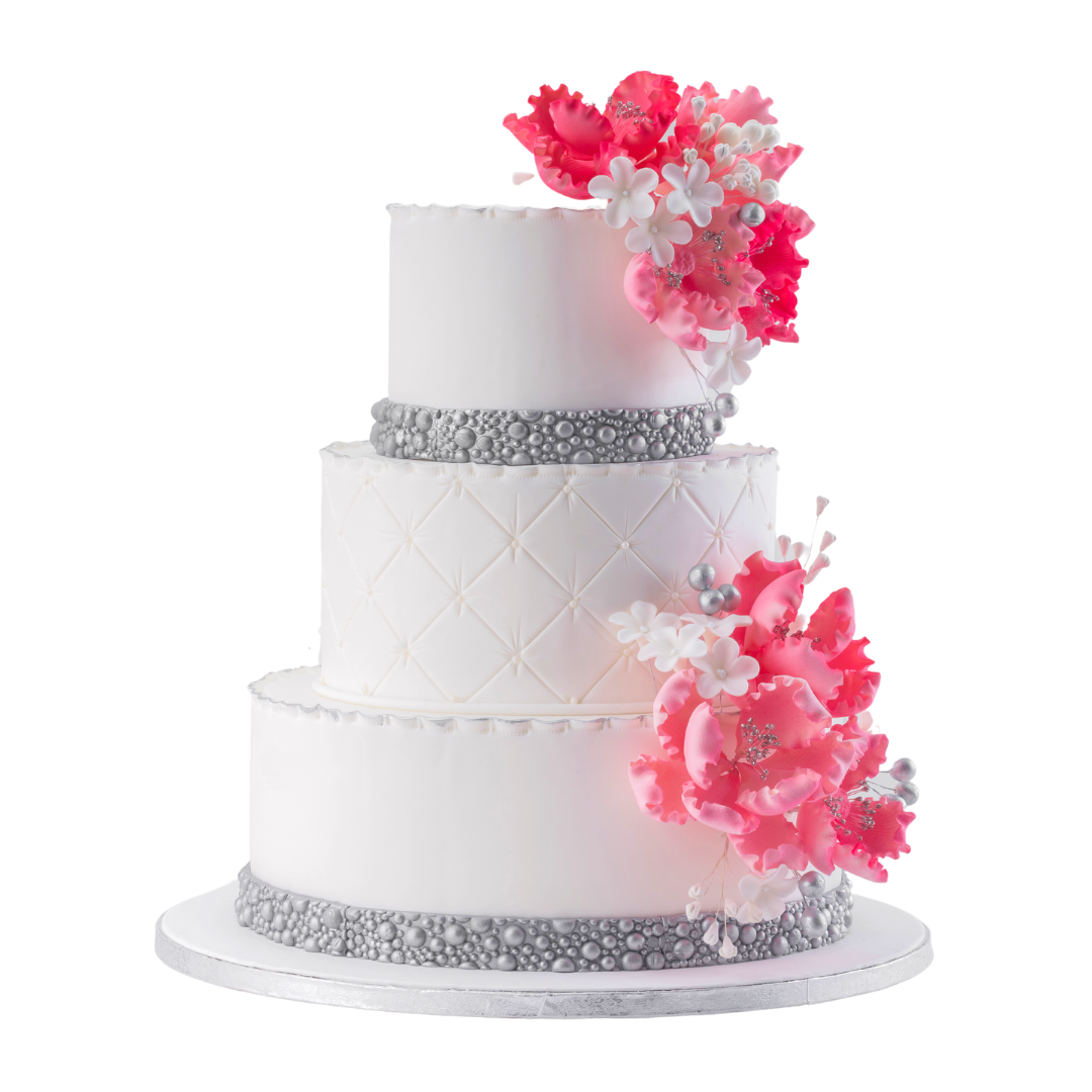 Silver and White Wedding cake – Mister Baker