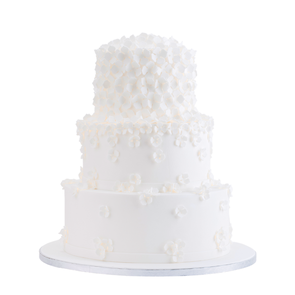 White Flowers Wedding Cake