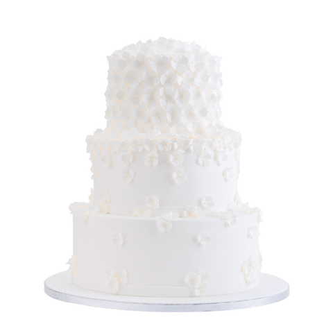 White Flowers Wedding Cake