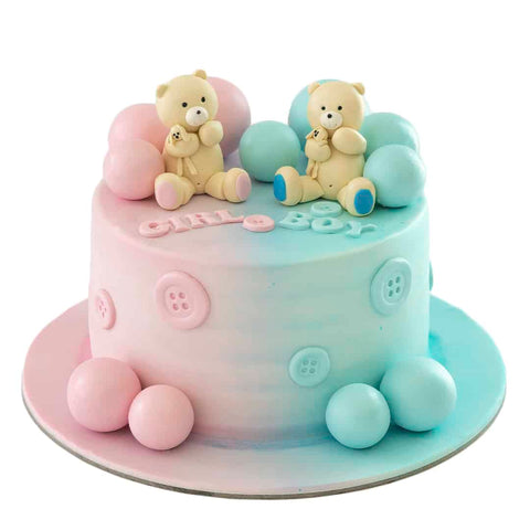 2 Bears gender reveal cake