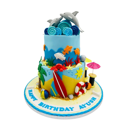 Dolphin and Beach Cake