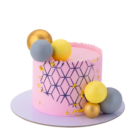 Pink Geometric Cake