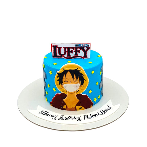 Strawhat Luffy Blue Cake