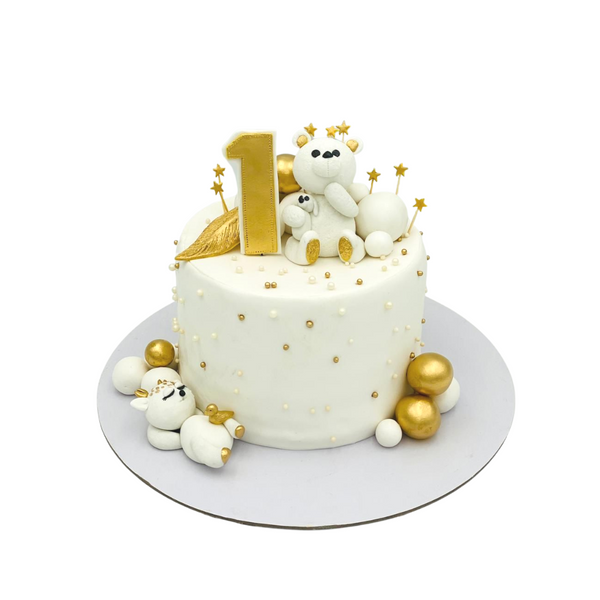 White Teddy Bear Cake