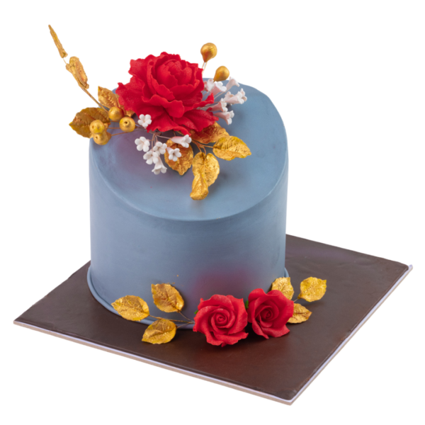 Slanted rose bouquet cake
