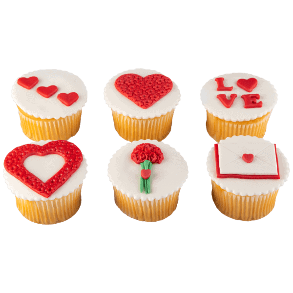 3 hearts cupcake