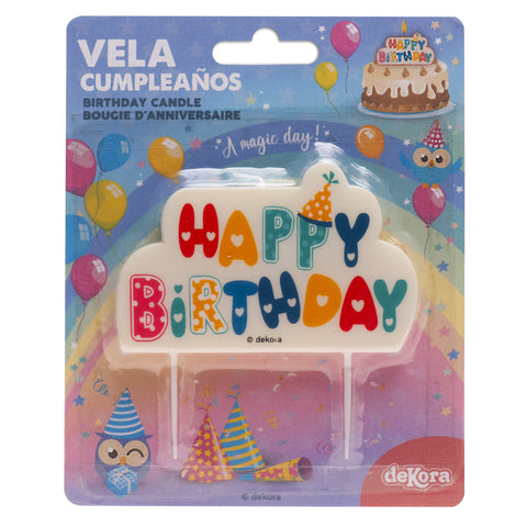Colorful Happy Birthday Candle