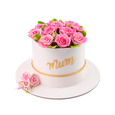 Pink Rose Gift Box Cake