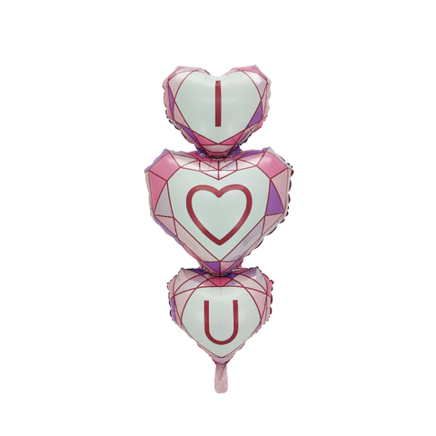 3D I Love You Pink Foil Balloon