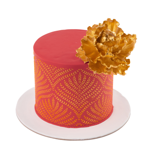 Gold leaf flower cake