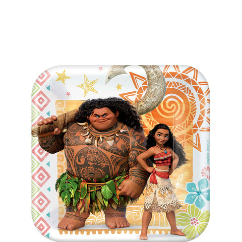 Moana Square Paper Plates 7in