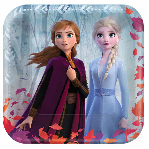 Frozen II Elsa & Anna Paper Square Plates