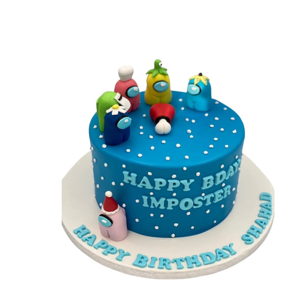 Among Us Blue Polka Cake