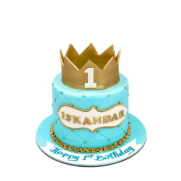 Baby Blue Crown Cake