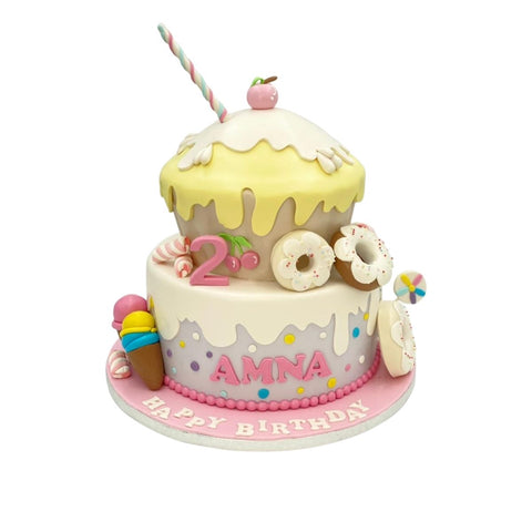 Baby Pink Sweets Tier Cake