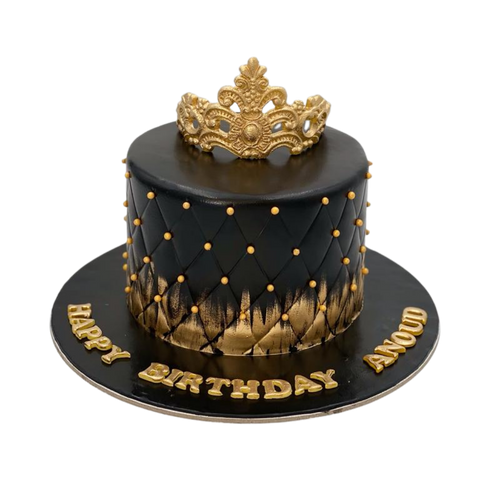 Golden Crown on Black Cake
