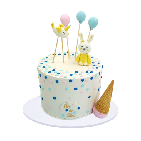 Bunny Gender Reveal Cake