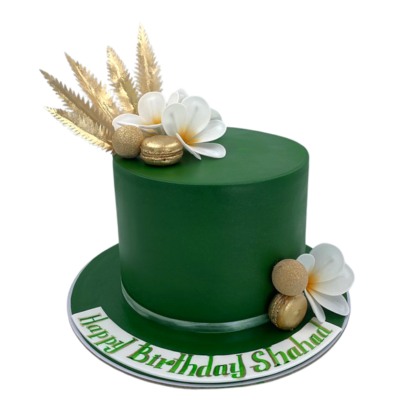 Elegant Green and Gold Cake